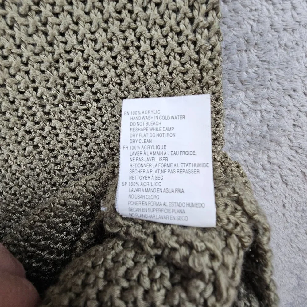 RDI Sweater Women's Small Olive‎ Green Studded Scoop Neck Soft Knit Pullover